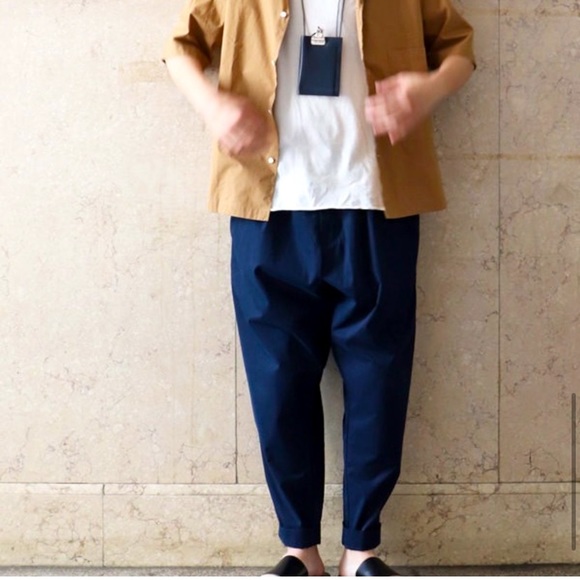 Studio Nicholson Unisex White Drop Board Trousers in Ivory - Picture 2 of 8